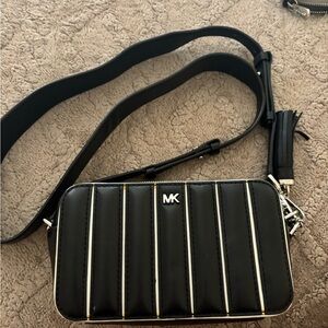 Michael Kors Black and Silver Crossbody Bag
